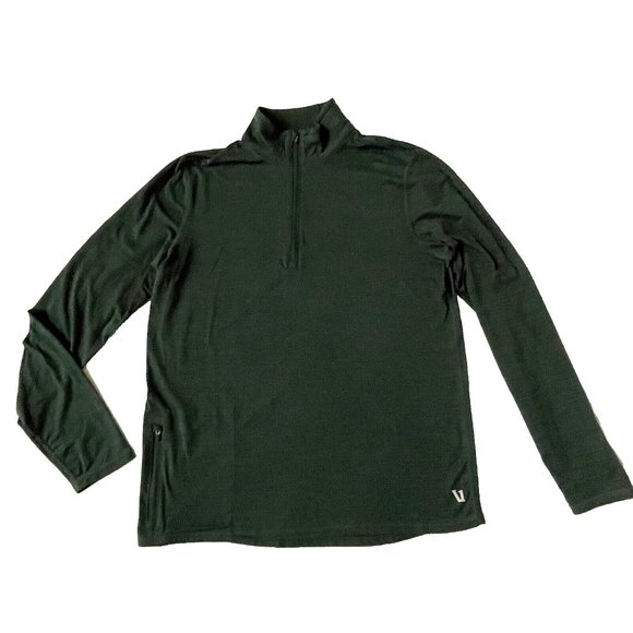 Vuori Other - Vuori Men S Ponto Performance Crew Zip Pullover Long Sleeve Shirt Green Spacedye